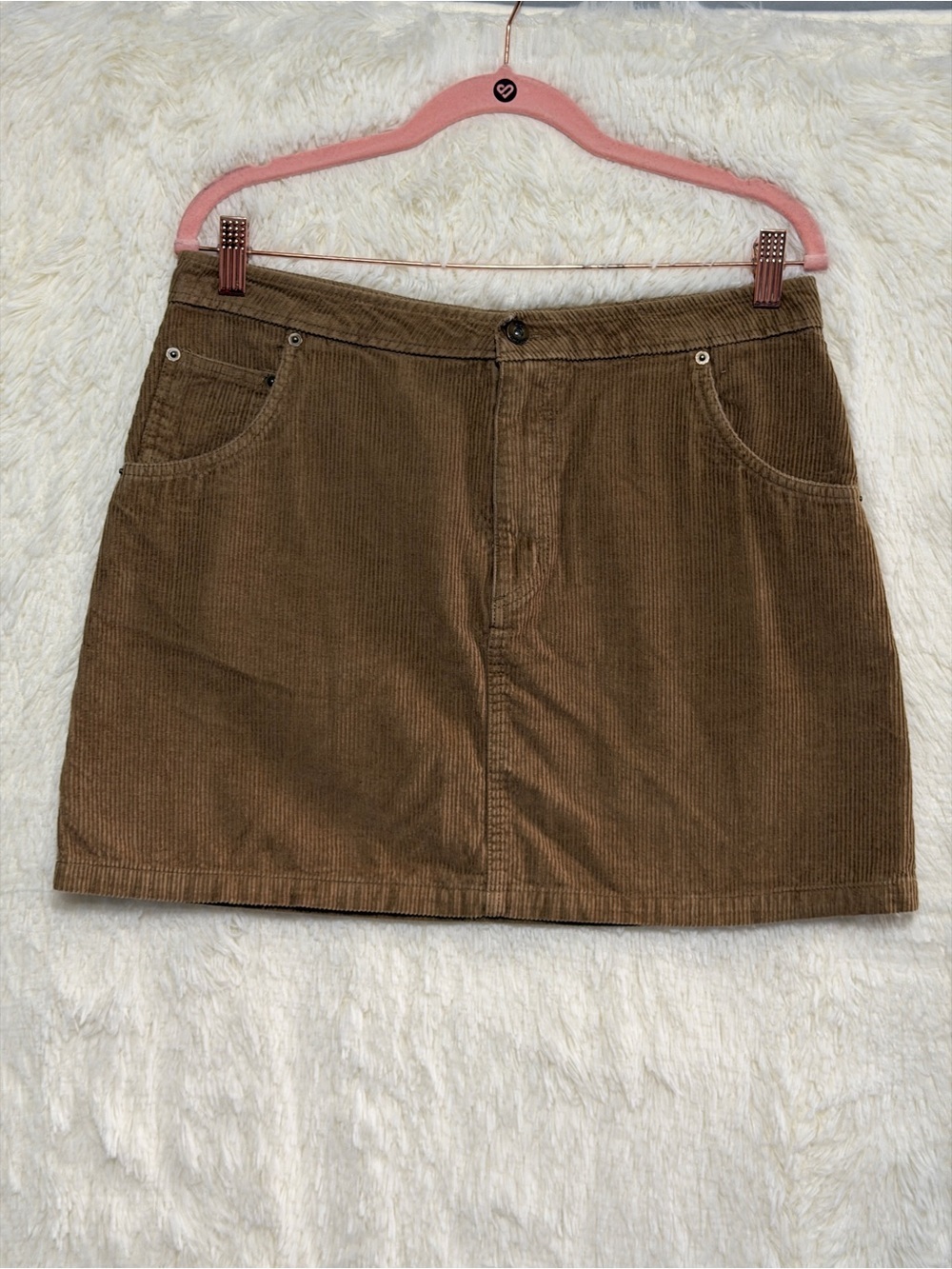 Vans Womens Corduroy Mini Skirt 29 Tan 90s Grunge Skater Ground Work Carpenter